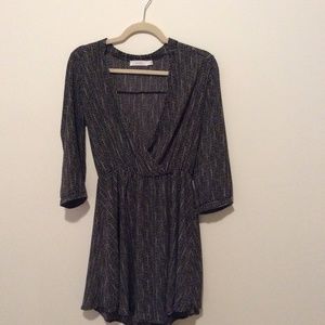 Lush Three Quarters Length Tiny Polka Dot Dress